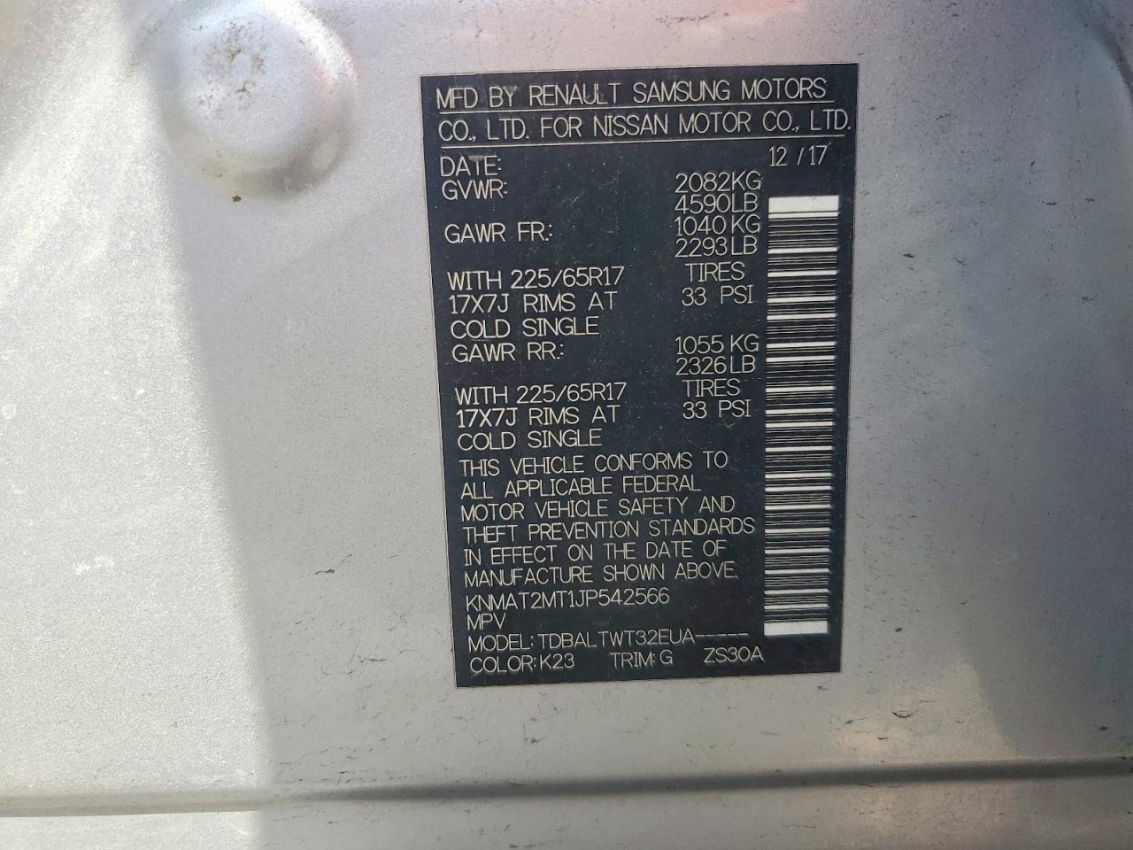 2018 Nissan Rogue Sv - zdjęcie 14