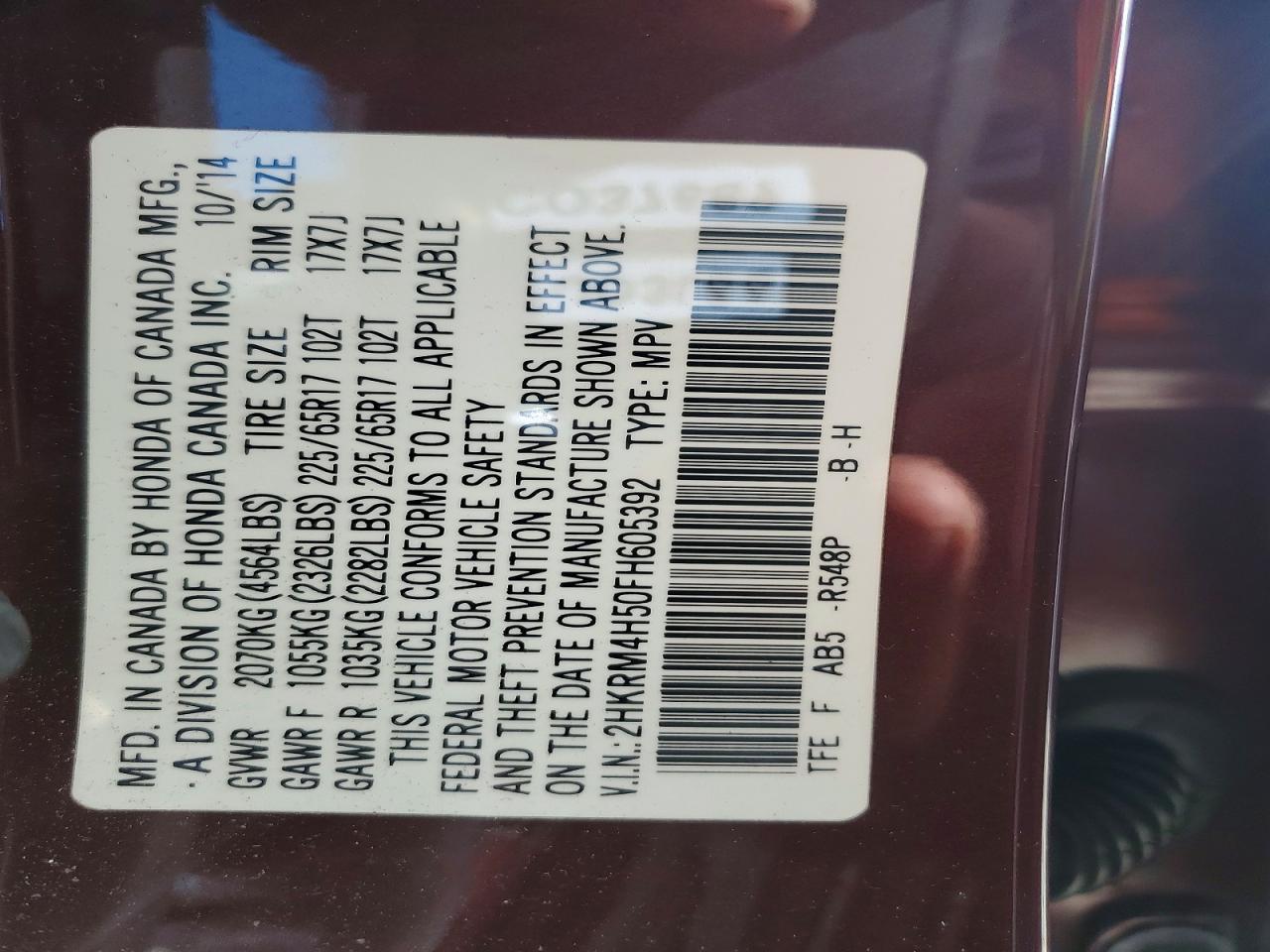 2015 Honda Cr-V Ex - zdjęcie 13