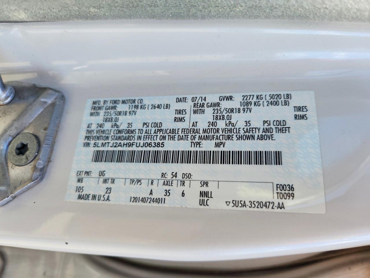 2015 Lincoln Townhouse Mkc - zdjęcie 13