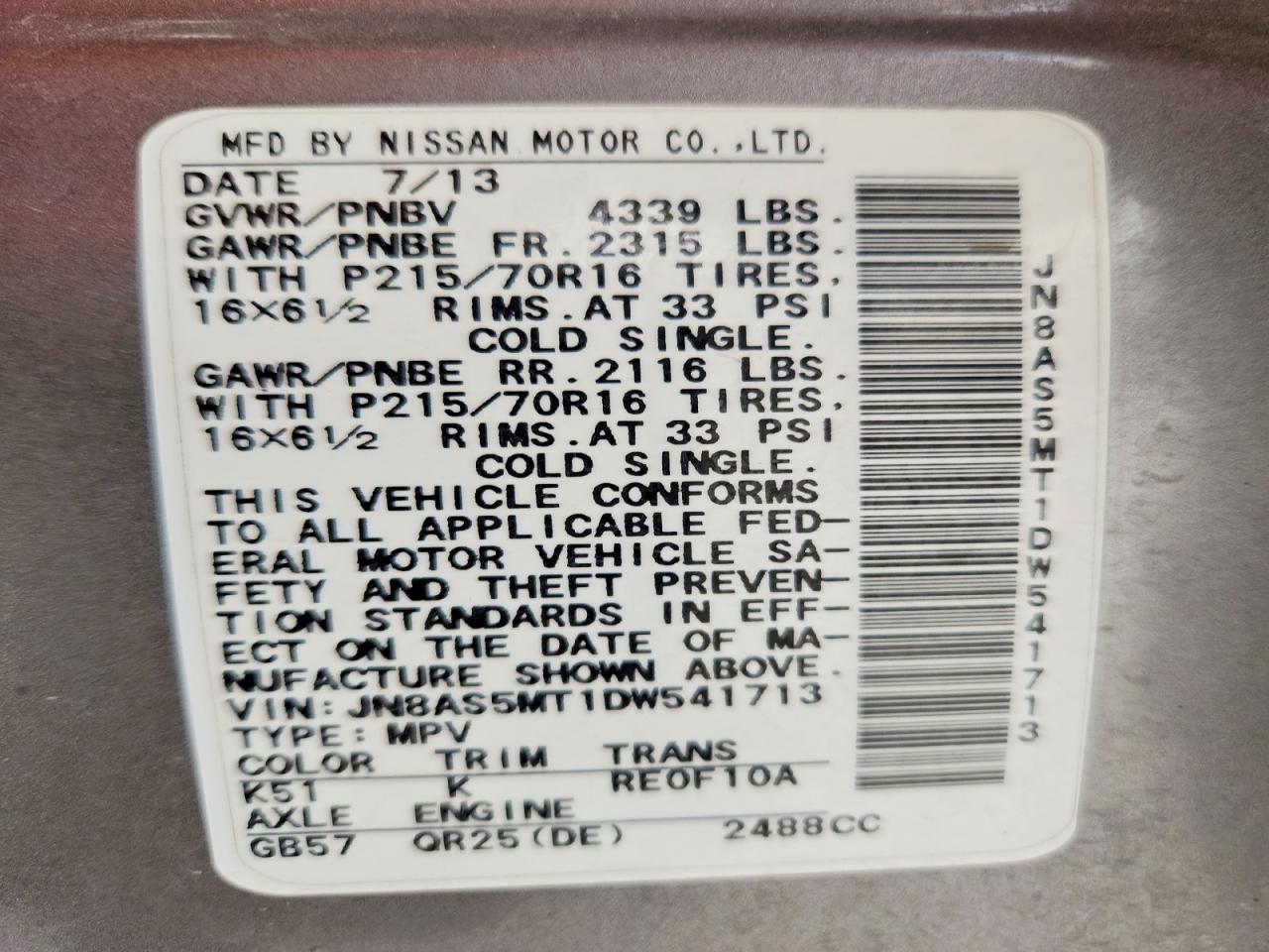 2013 Nissan Rogue S - zdjęcie 14