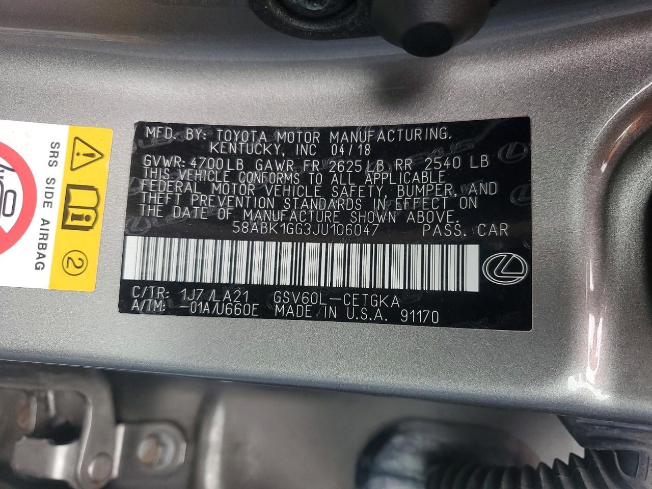 2018 Lexus Es 350 Base - zdjęcie 12