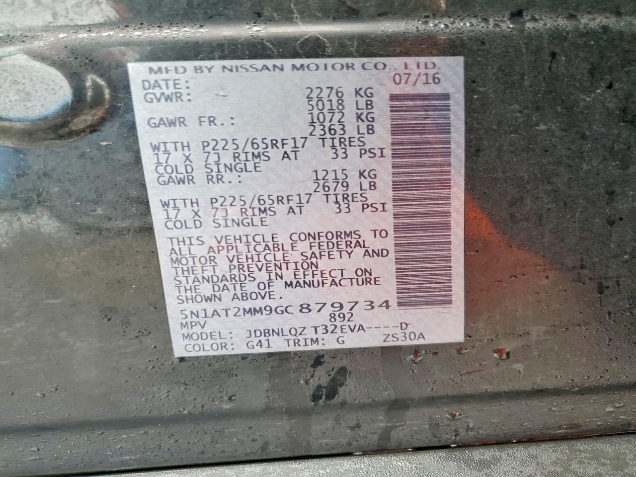 2016 Nissan Rogue Sv - zdjęcie 14