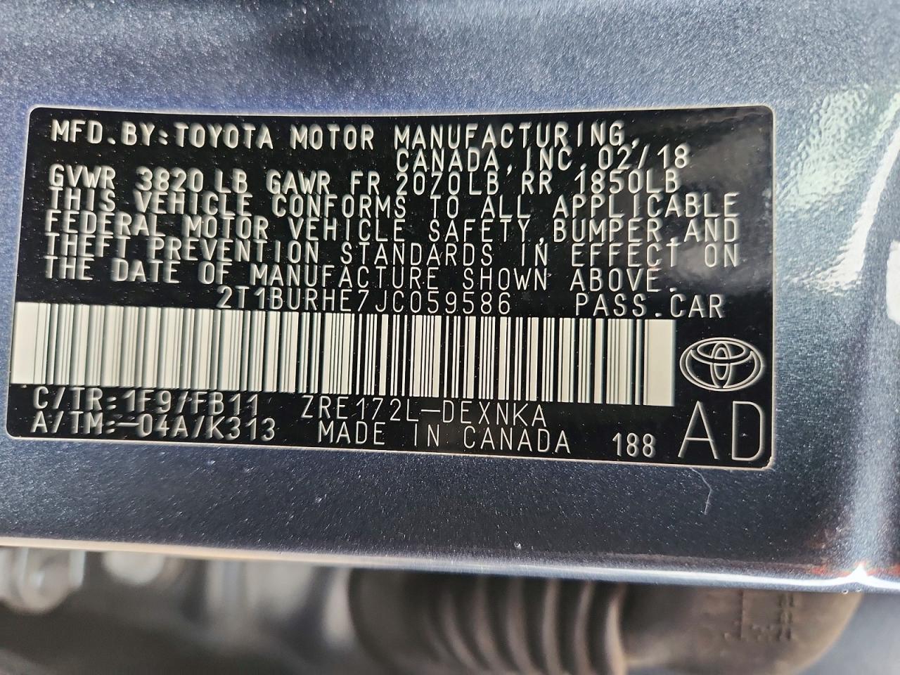 2018 Toyota Corolla Le - zdjęcie 13