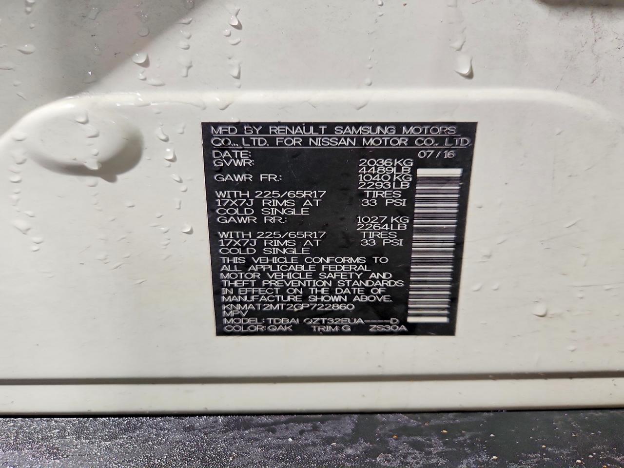 2016 Nissan Rogue Sv - zdjęcie 13