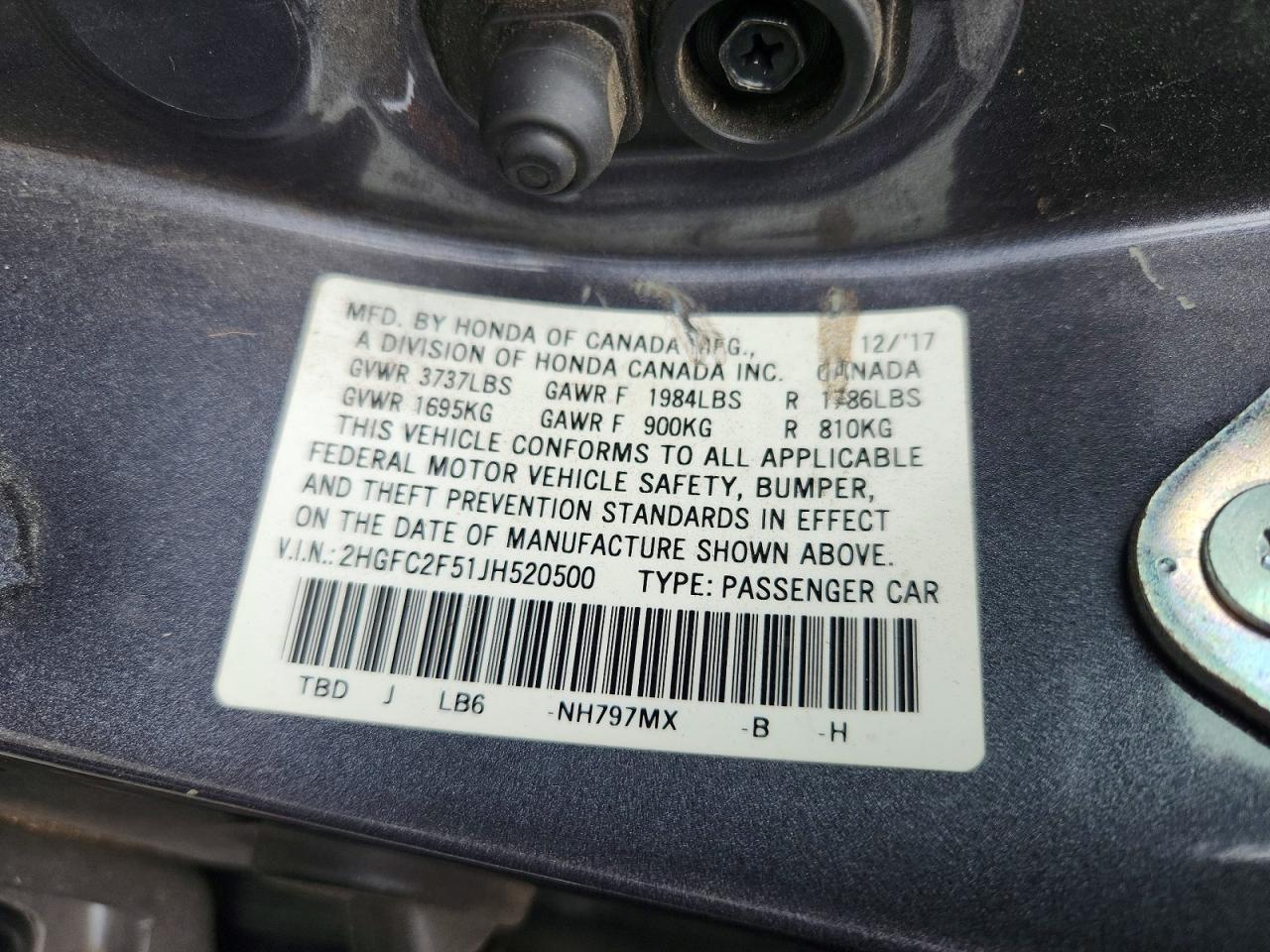 2018 Honda Civic Lx - zdjęcie 12