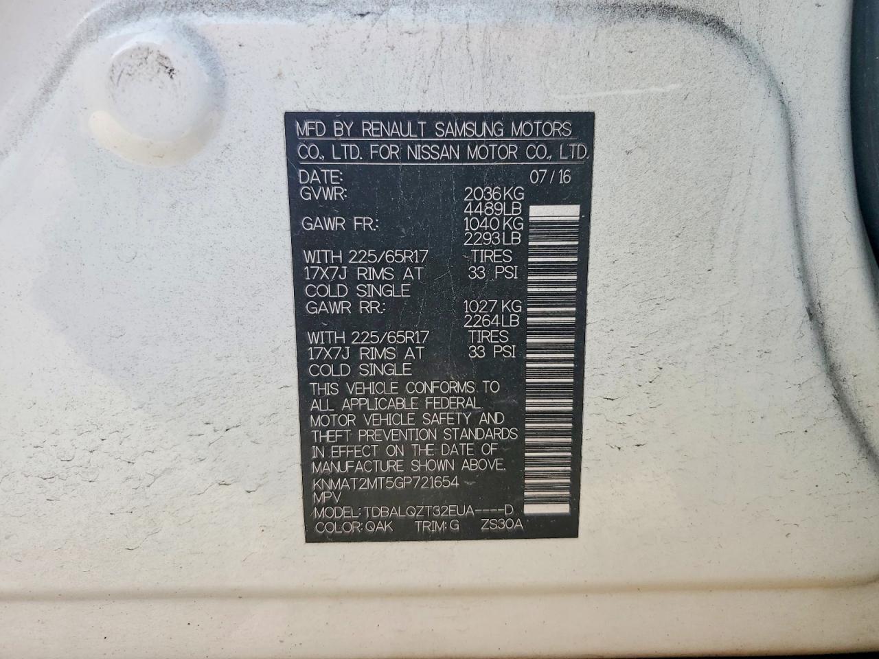 2016 Nissan Rogue Sv - zdjęcie 13