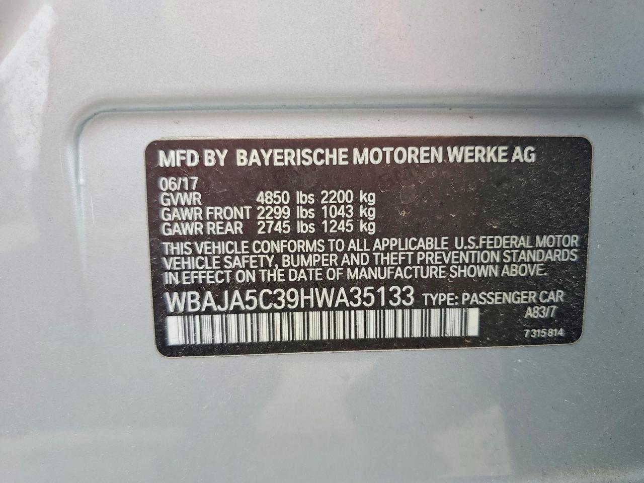 2017 BMW 530 I - zdjęcie 12