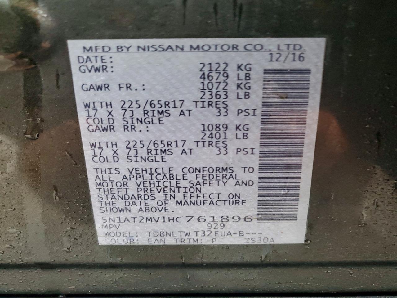 2017 Nissan Rogue Sv - zdjęcie 13