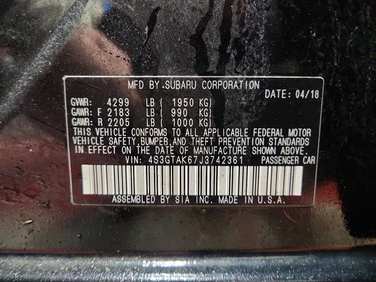 2018 Subaru Impreza Sport - zdjęcie 13