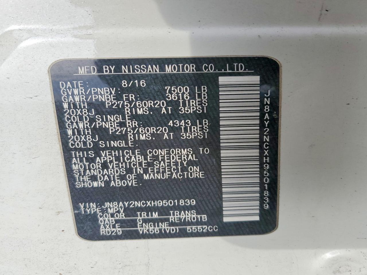2017 Nissan Armada Platinum - zdjęcie 14