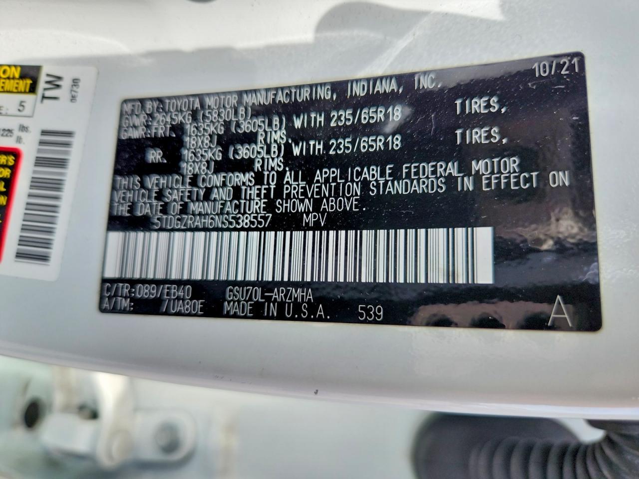 2022 Toyota Highlander Xle - zdjęcie 12