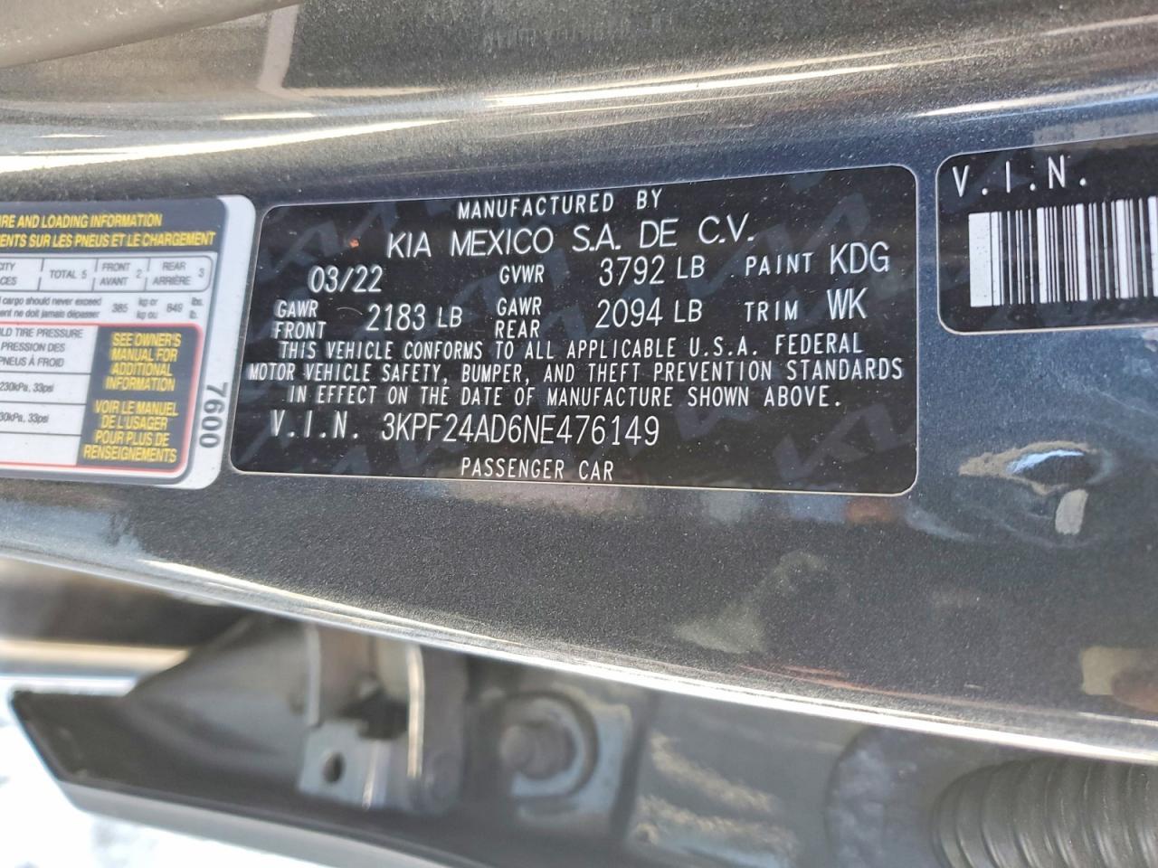 2022 Kia Forte Fe - zdjęcie 12