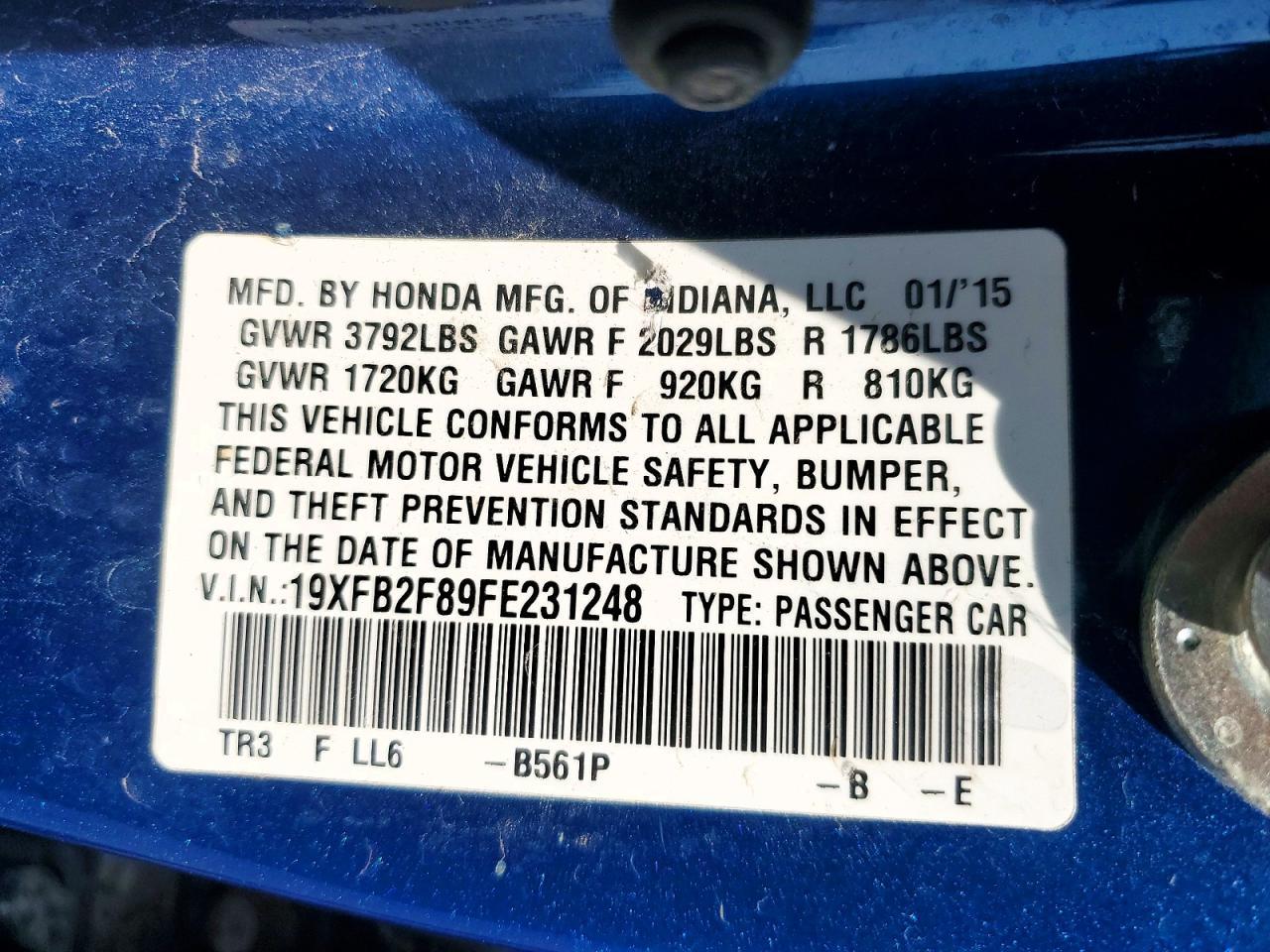 2015 Honda Civic Ex - zdjęcie 13