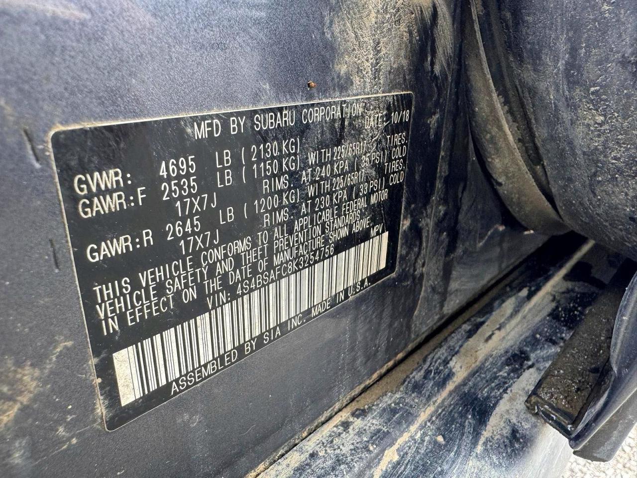 2019 Subaru Outback 2.5I Premium - zdjęcie 10