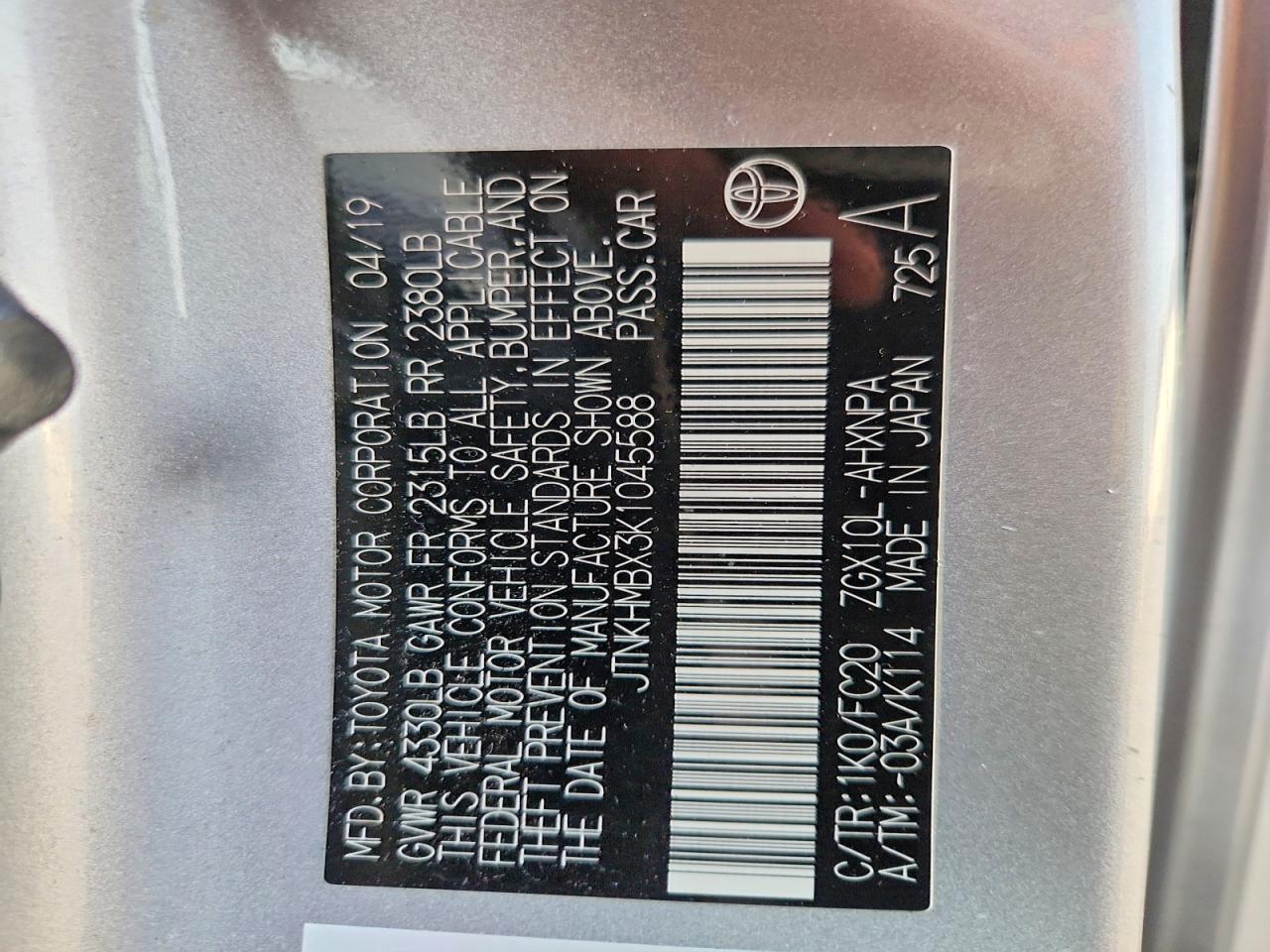 2019 Toyota C-Hr Le - zdjęcie 12