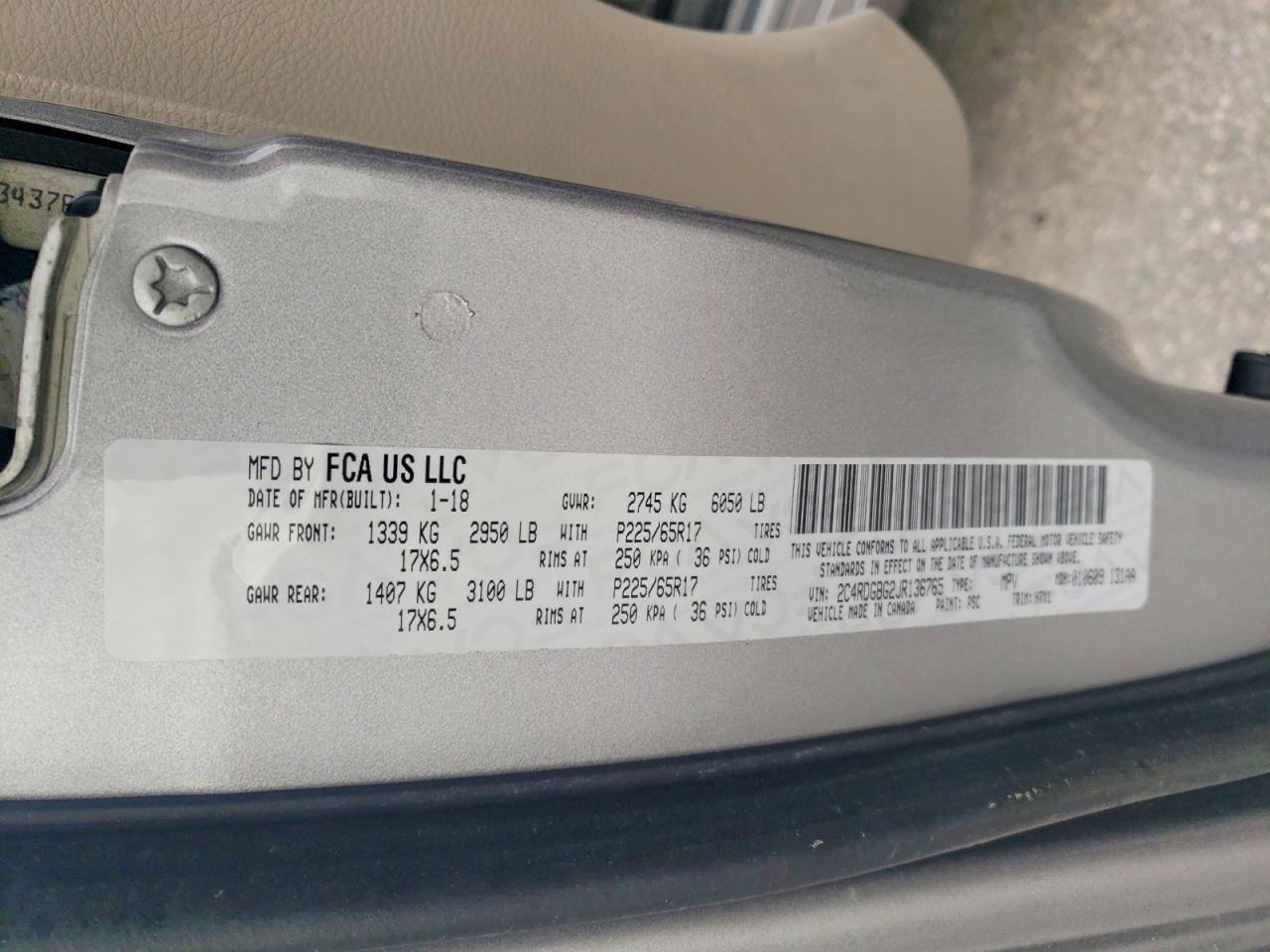 2018 Dodge Grand Caravan Se - zdjęcie 13