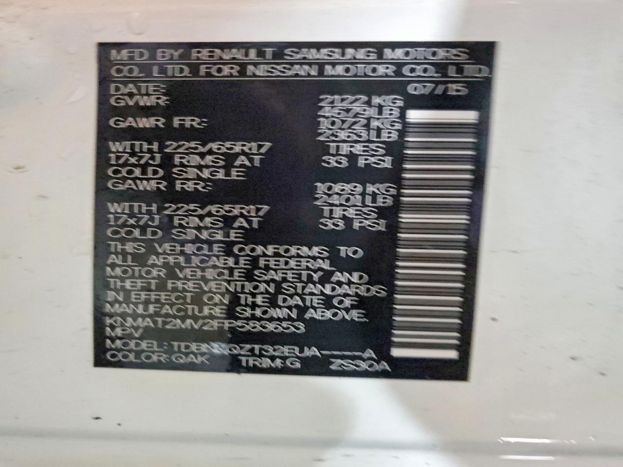 2015 Nissan Rogue Sv - zdjęcie 13