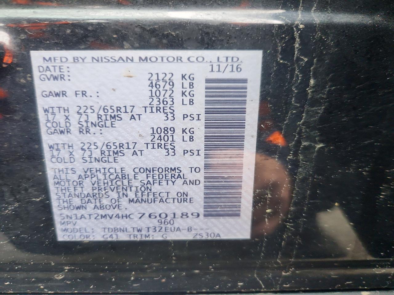 2017 Nissan Rogue Sv - zdjęcie 12