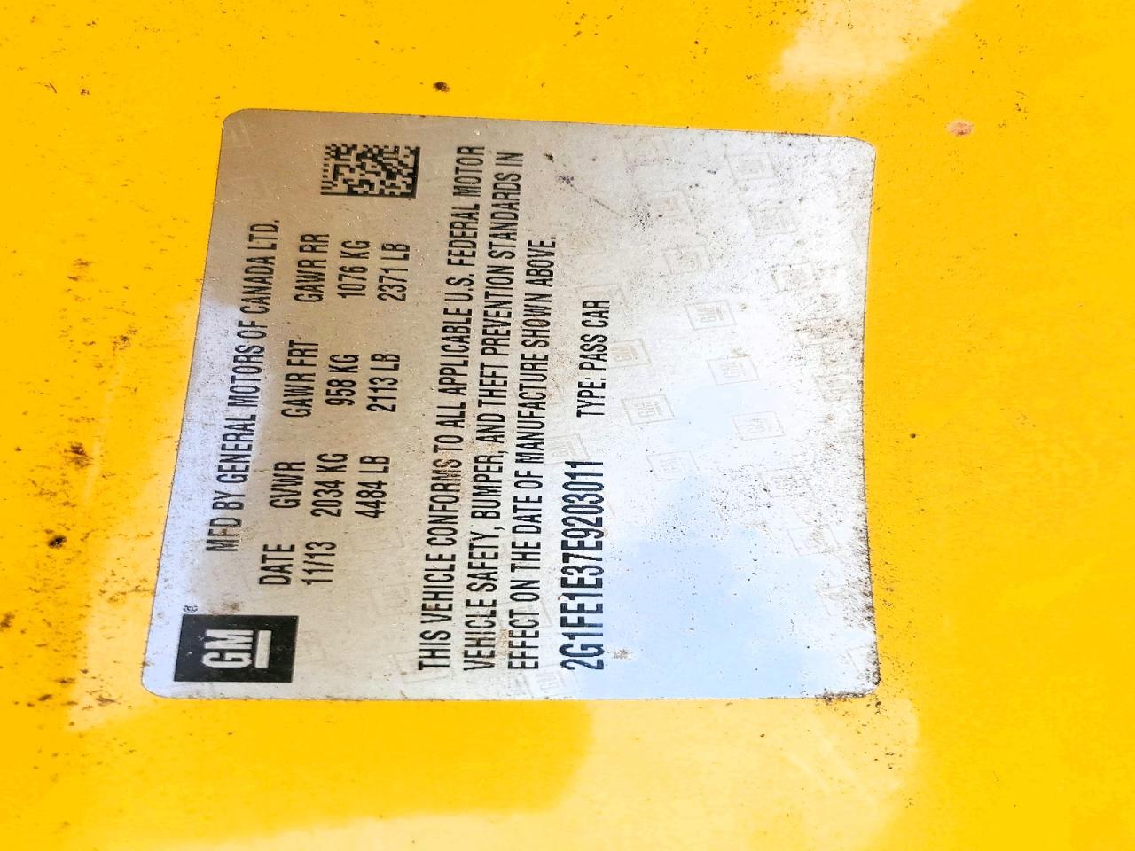 2014 Chev Camaro Ls - zdjęcie 12