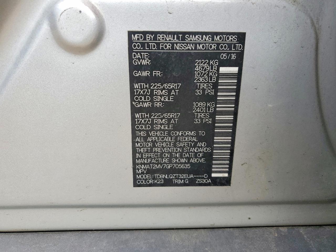 2016 Nissan Rogue Sv - zdjęcie 13