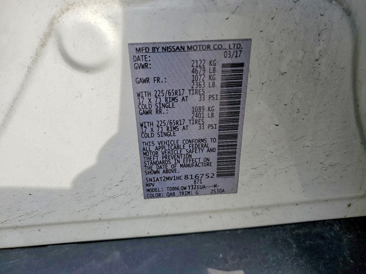 2017 Nissan Rogue Sv - zdjęcie 13