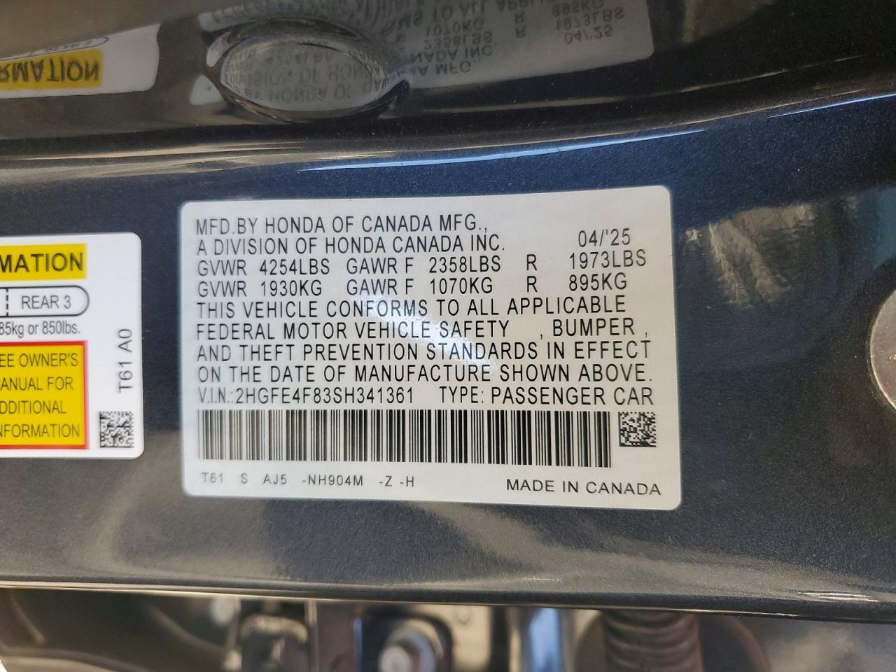 2025 Honda Civic Sport - zdjęcie 12