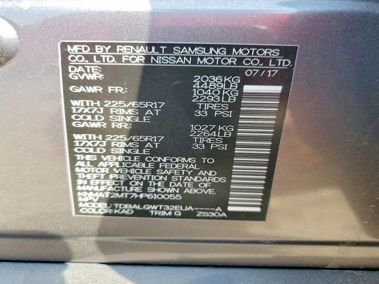 2017 Nissan Rogue Sv - zdjęcie 12