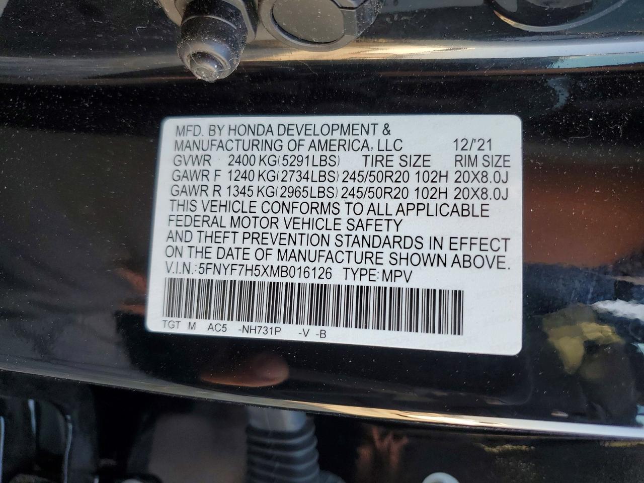 2021 Honda Passport Exl - zdjęcie 14