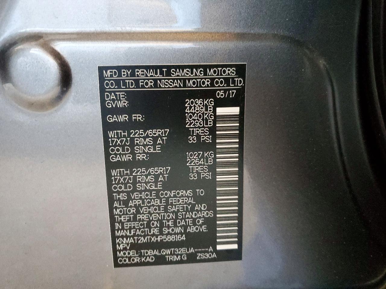 2017 Nissan Rogue Sv - zdjęcie 14