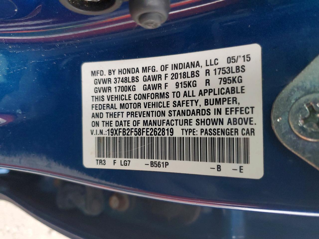 2015 Honda Civic Lx - zdjęcie 12