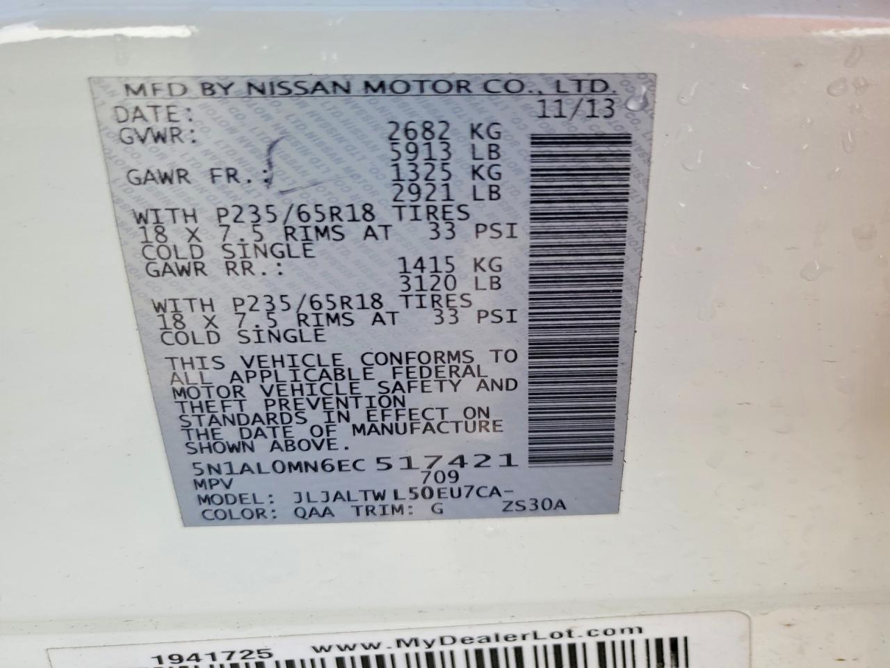 2014 Infiniti Qx60 Base - zdjęcie 14