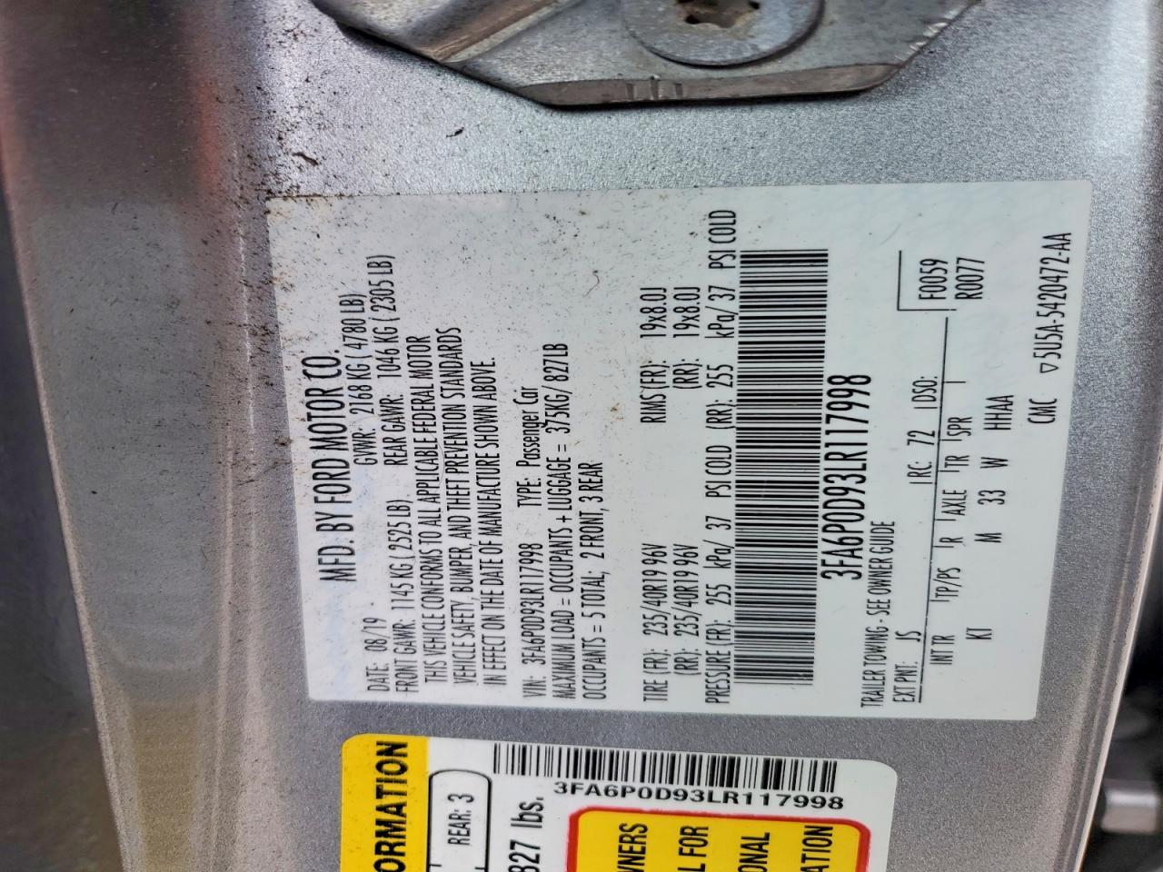 2020 Ford Fusion Titanium - zdjęcie 12