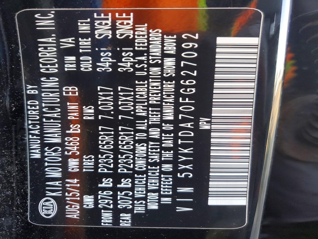 2015 Kia Sorento Lx - zdjęcie 13