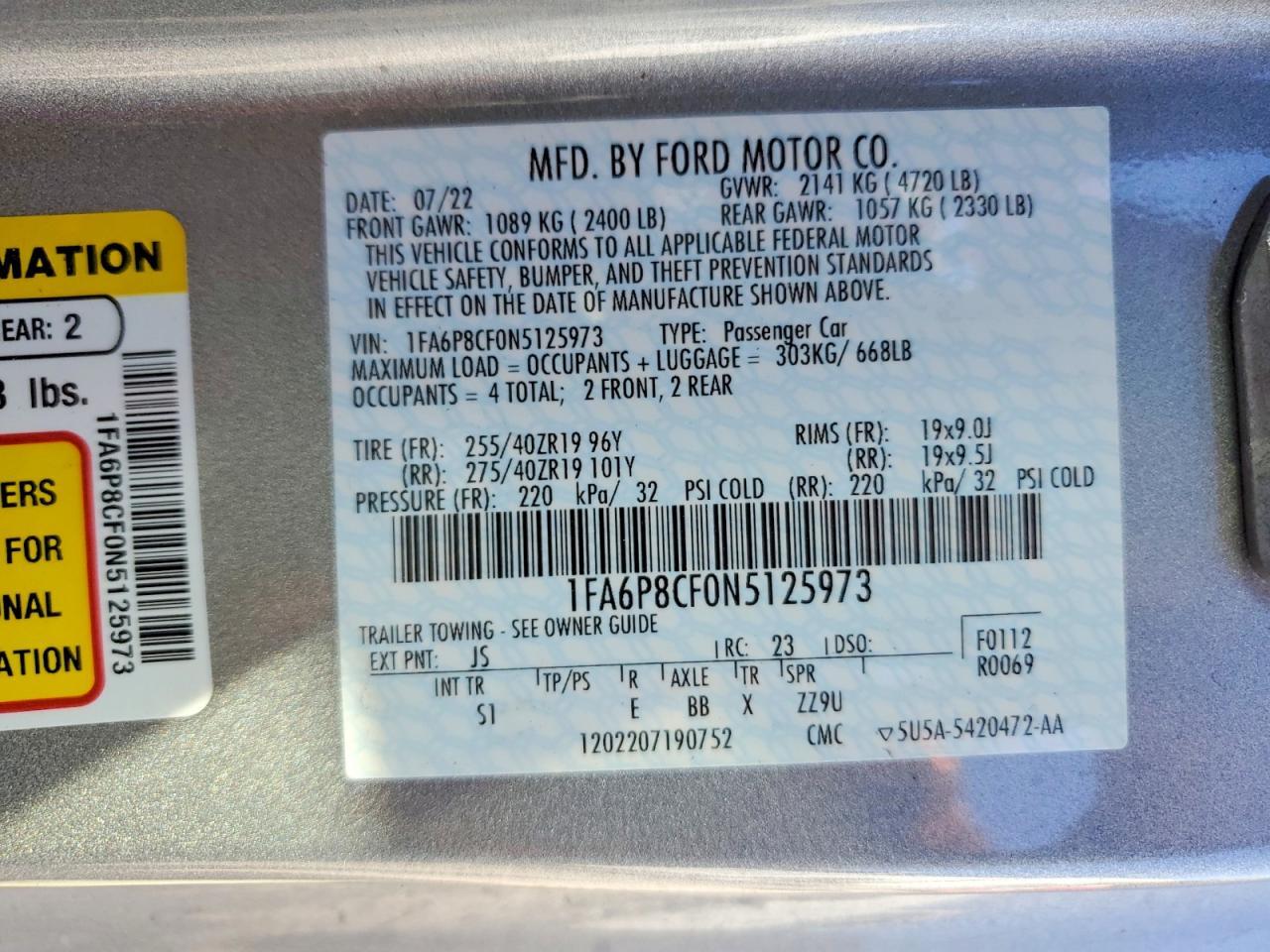 2022 Ford Mustang Gt - zdjęcie 12