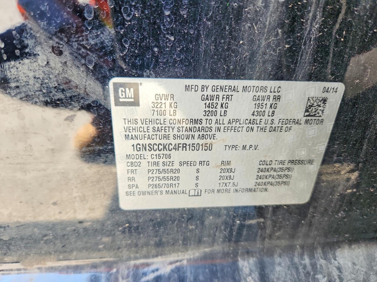 2015 Chevrolet Tahoe C1500 Ltz - zdjęcie 13