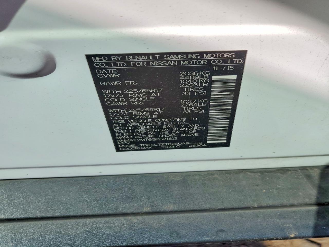 2016 Nissan Rogue Sv - zdjęcie 12