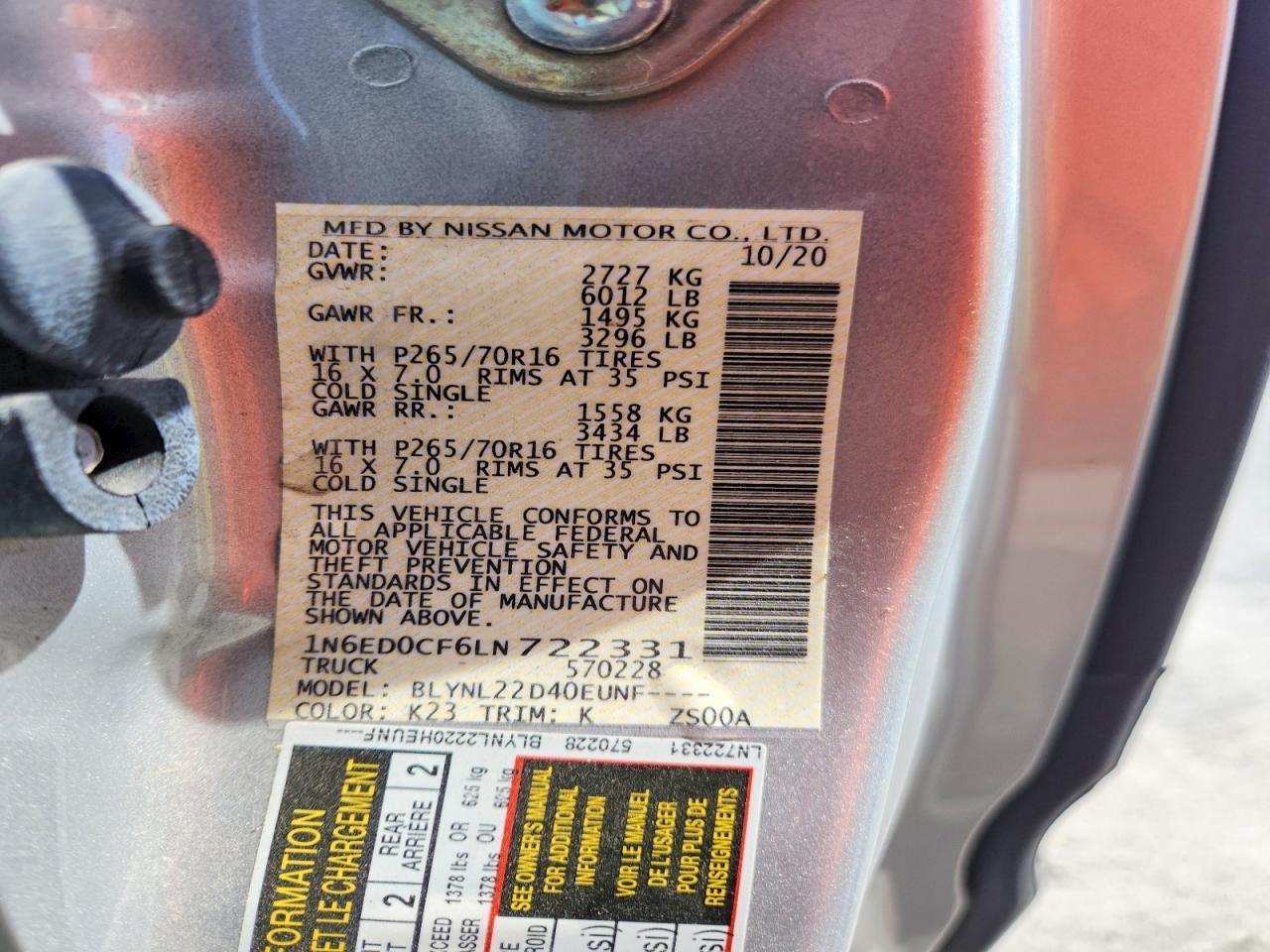 2020 Nissan Frontier Sv - zdjęcie 13