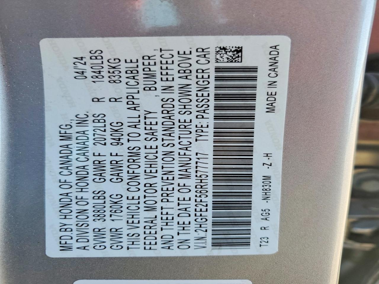 2024 Honda Civic Sport - zdjęcie 12