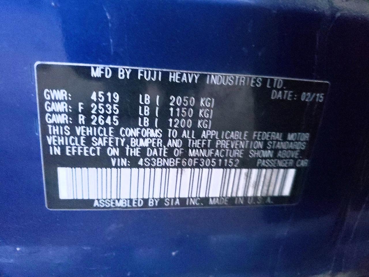 2015 Subaru Legacy 2.5I Premium - zdjęcie 12