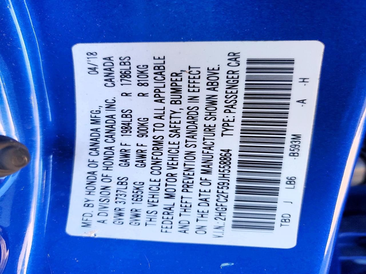 2018 Honda Civic Lx - zdjęcie 12