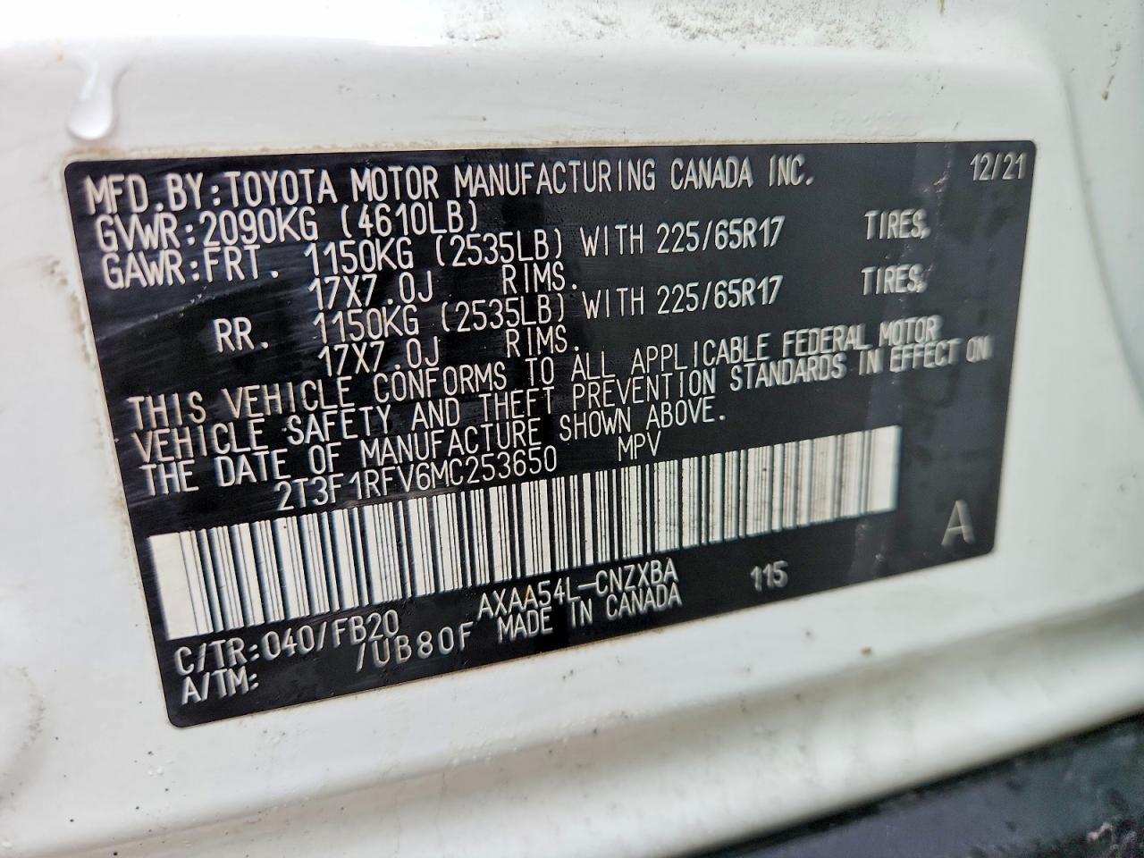 2021 Toyota Rav4 Le - zdjęcie 13