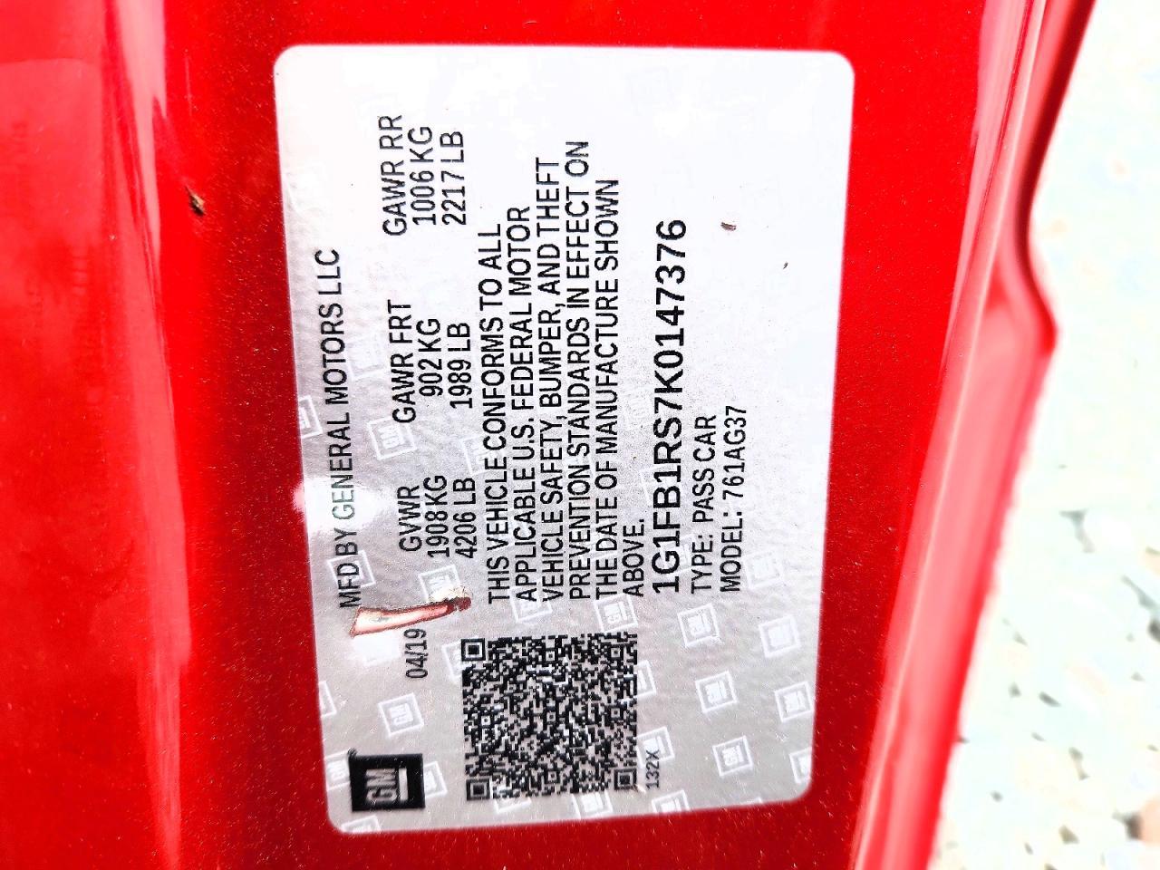 2019 Chevrolet Camaro Ls - zdjęcie 12