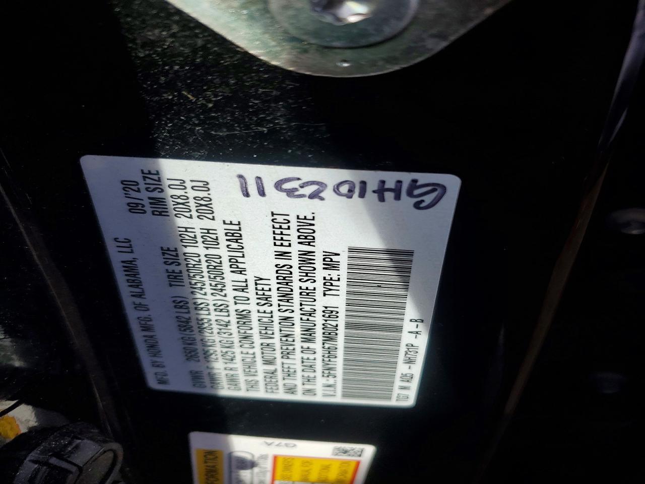 2021 Honda Pilot Touring - zdjęcie 13