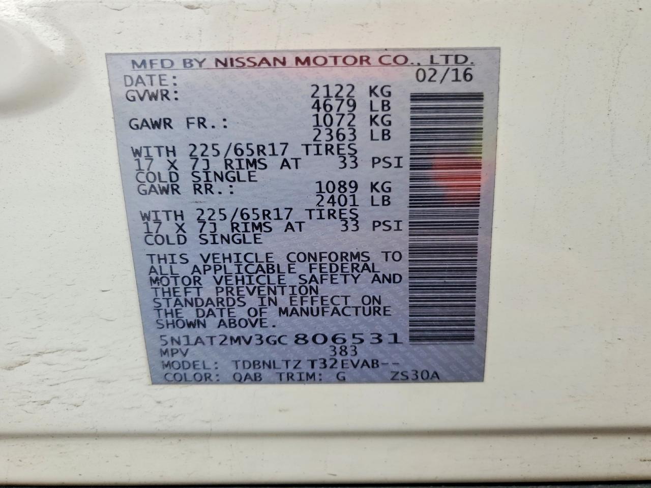 2016 Nissan Rogue Sv - zdjęcie 13