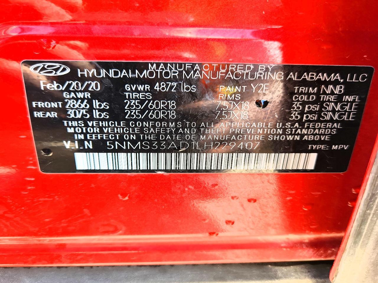 2020 Hyundai Santa Fe Sel - zdjęcie 13