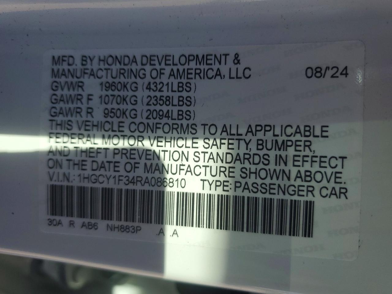 2024 Honda Accord Ex - zdjęcie 12
