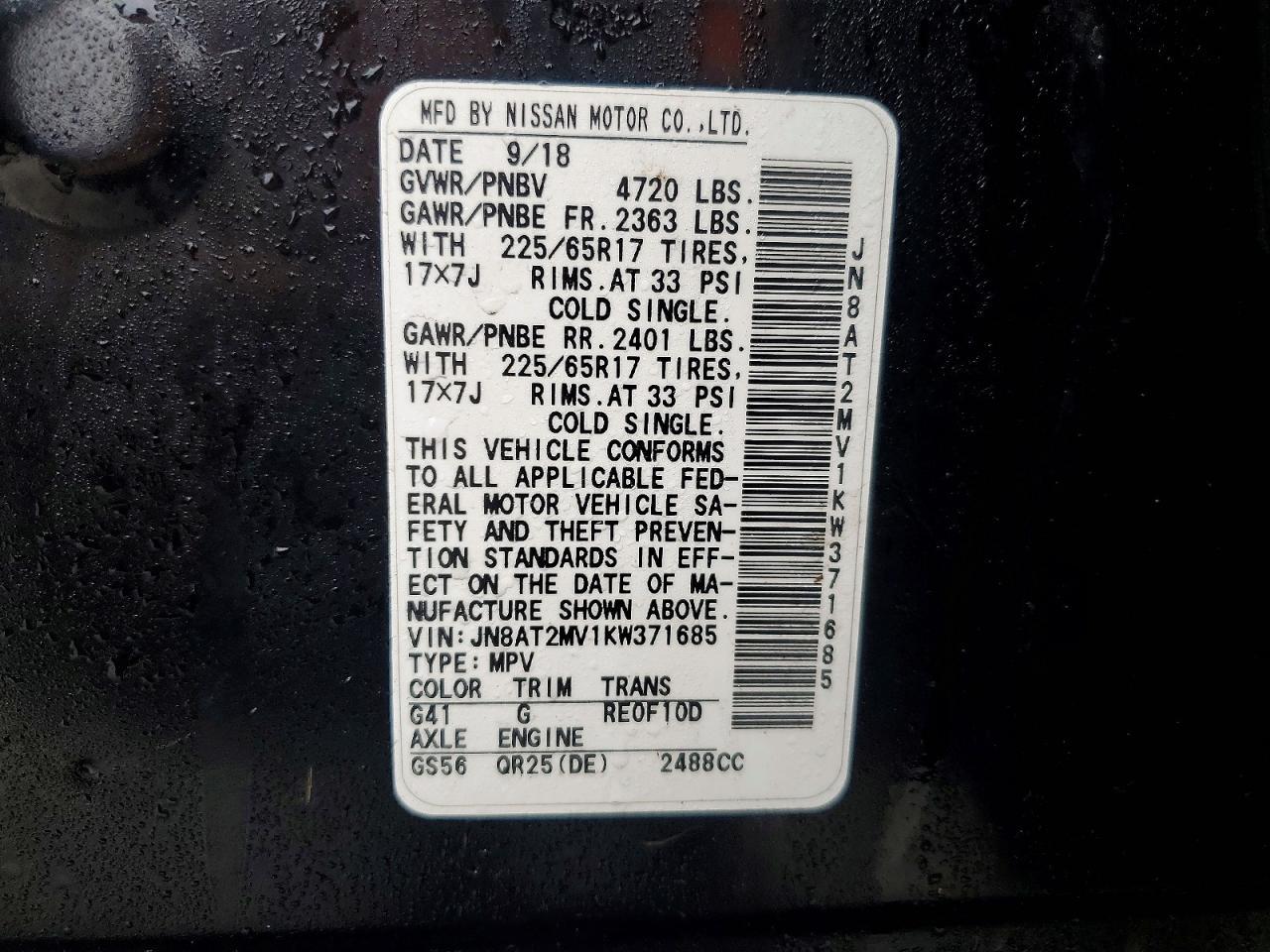 2019 Nissan Rogue Sv - zdjęcie 13