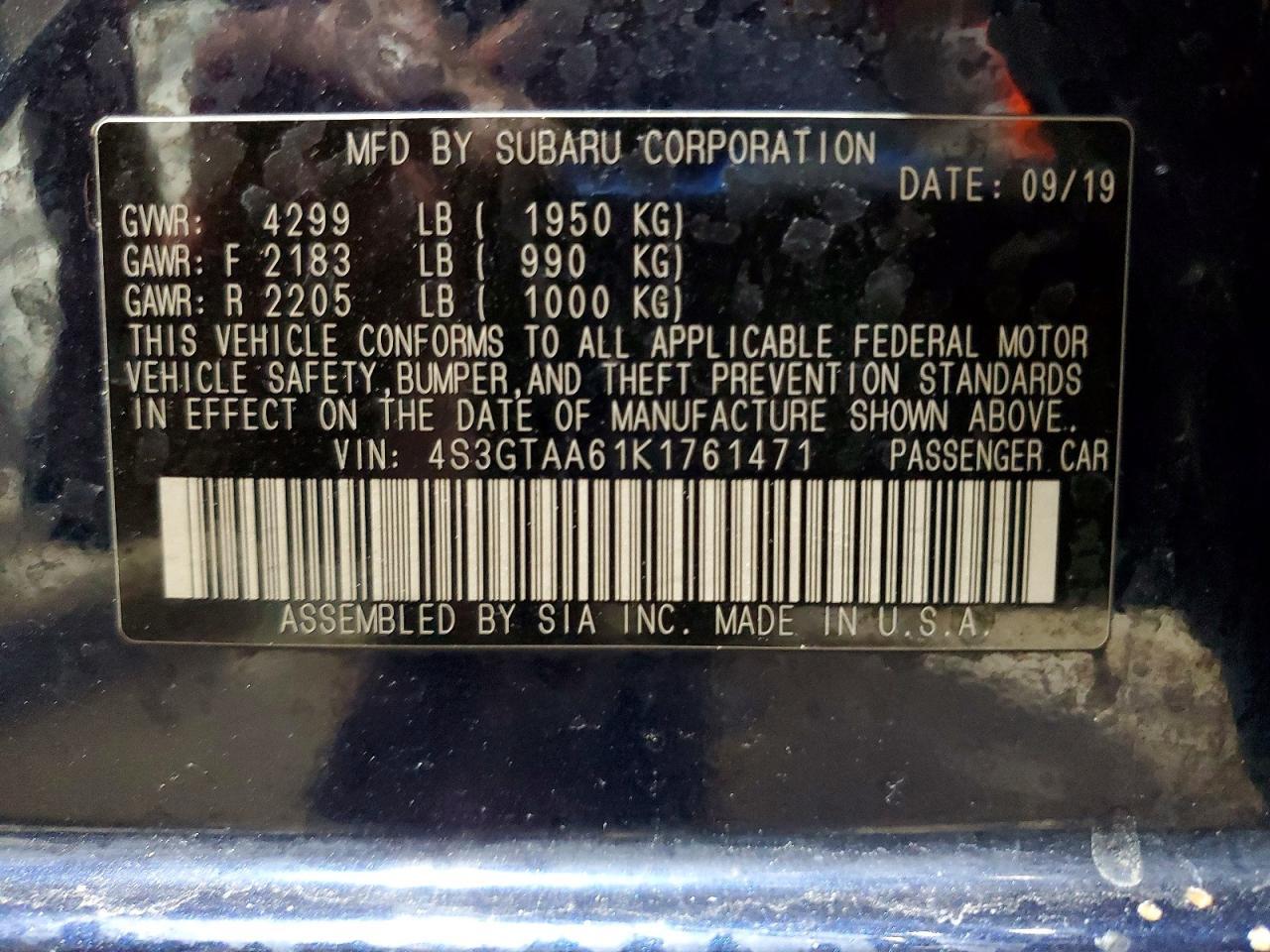 2019 Subaru Impreza - zdjęcie 13