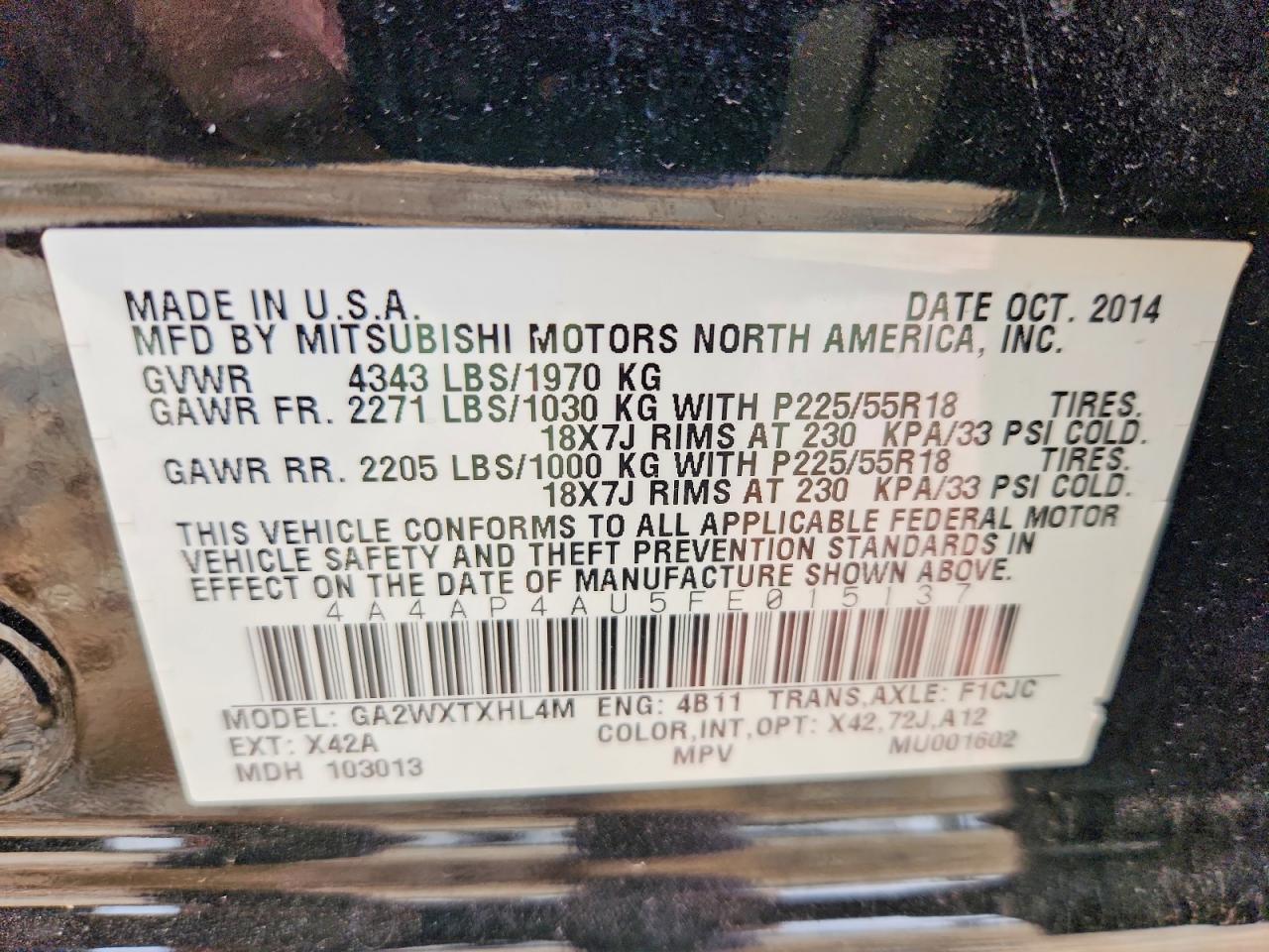 2015 Mitsubishi Outlander Sport Se - zdjęcie 14