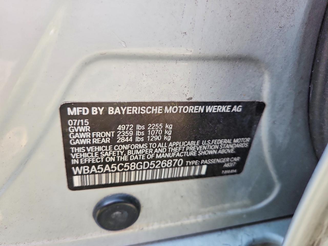 2016 BMW 528 I - zdjęcie 12